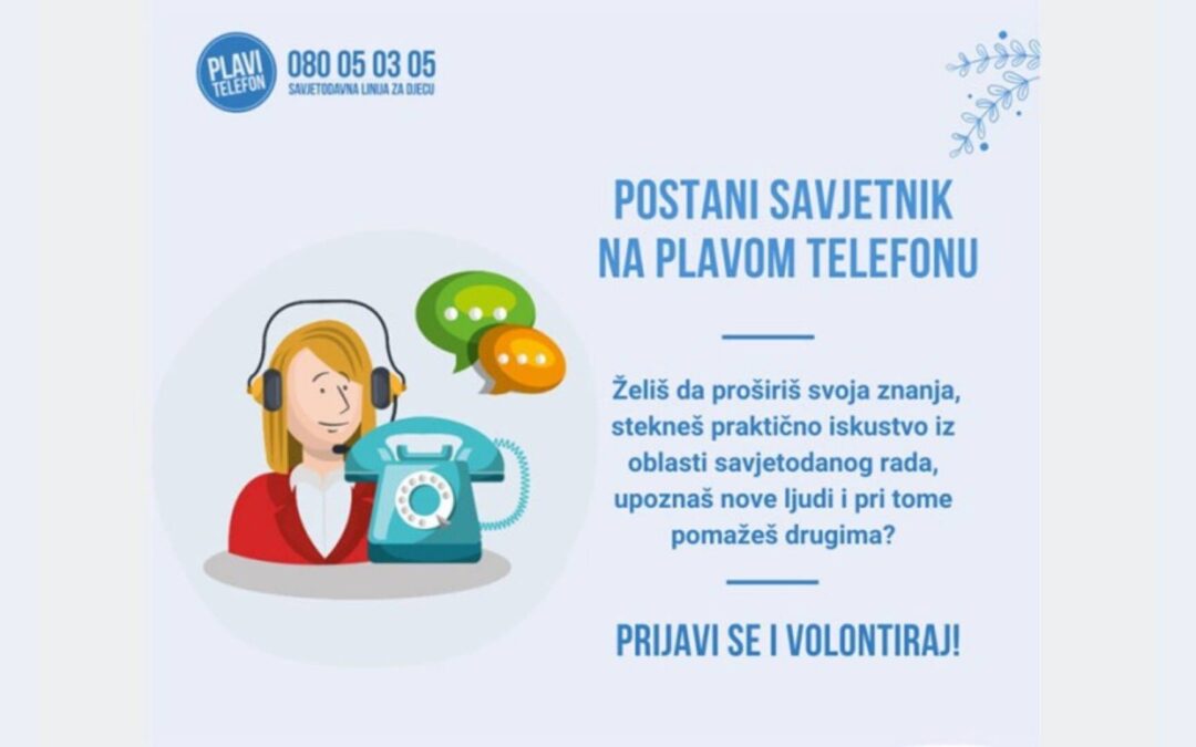 Produžen konkurs za volontere “Plavog telefona”