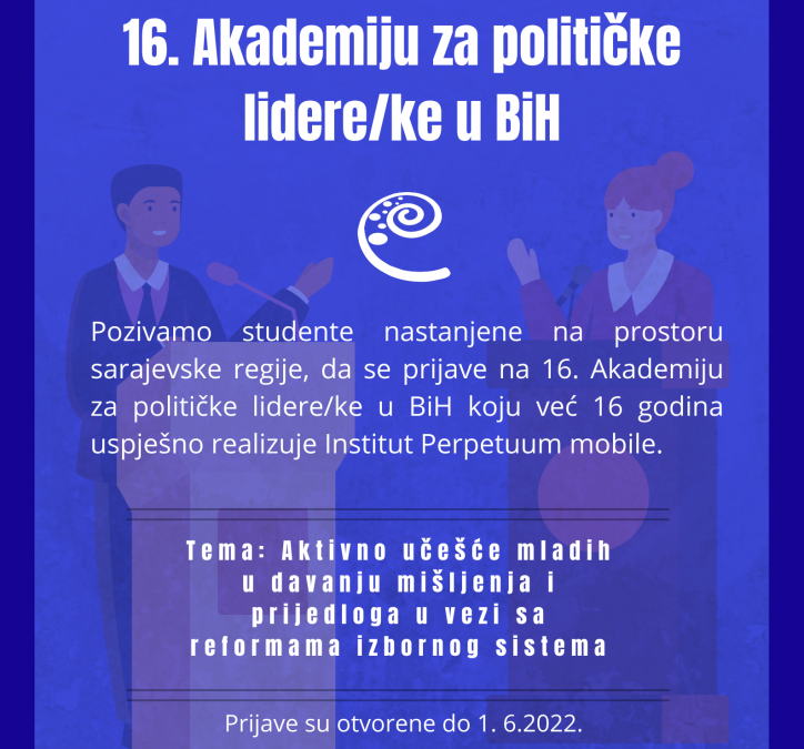 16. Akademija za političke lidere/ke u BiH