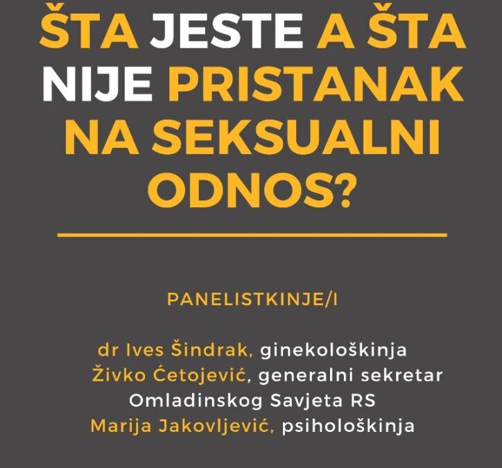 Forum mladih: Šta jeste, a šta nije pristanak na seksualni odnos?