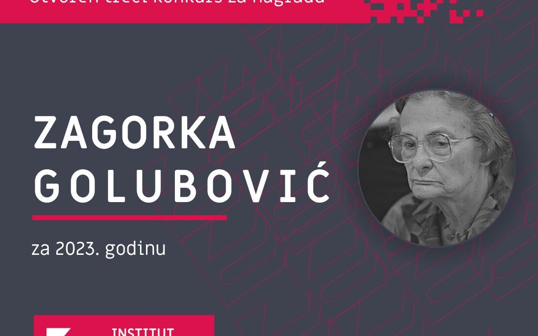 Otvoren treći konkurs za nagradu Zagorka Golubović