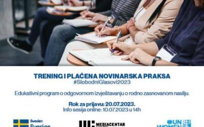 Edukativni program „Slobodni glasovi” 2023: Trening i plaćena novinarska praksa