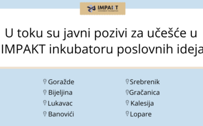 Objavljeni javni pozivi za učešće u IMPAKT Inkubatoru poslovnih ideja u 8 lokalnih  zajednica u Bosni i Hercegovini