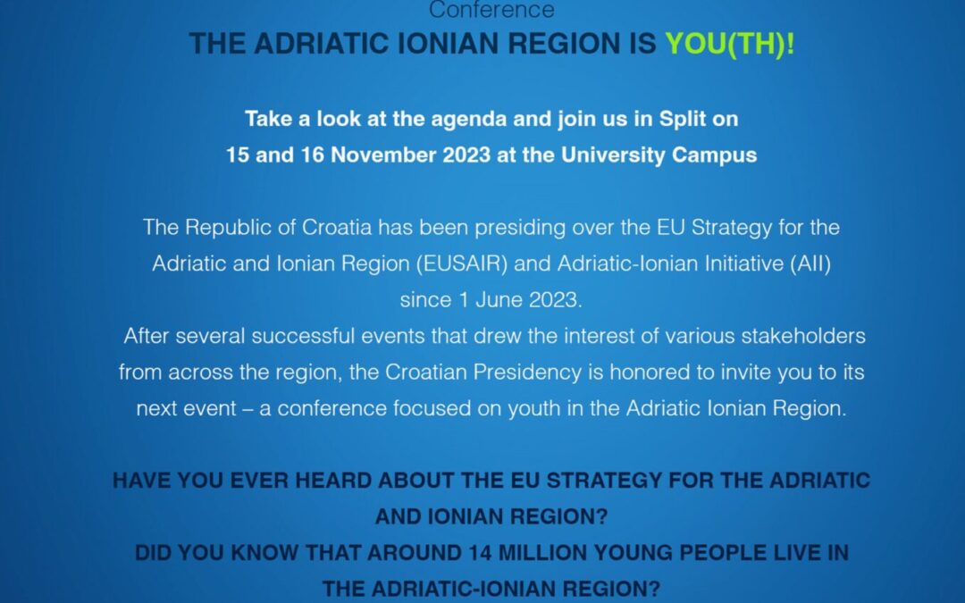 Poziv za mlade: ADRIATIC-IONIAN REGION IS YOU(TH)! konferencija