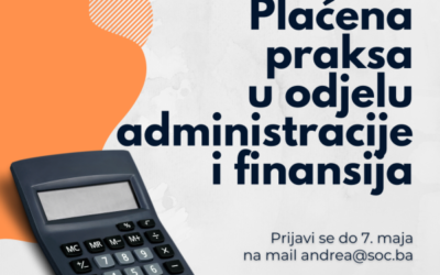 Prilika za mlade: plaćena praksa u odjelu administracije i finansija!