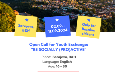 Otvoren poziv za pet učesnika za razmjenu mladih u Sarajevu